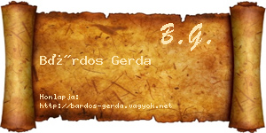 Bárdos Gerda névjegykártya